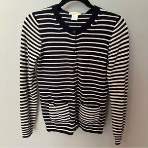NWOT J. Crew Collection 100% Cashmere Mixed Stripe Cardigan — Size XS
